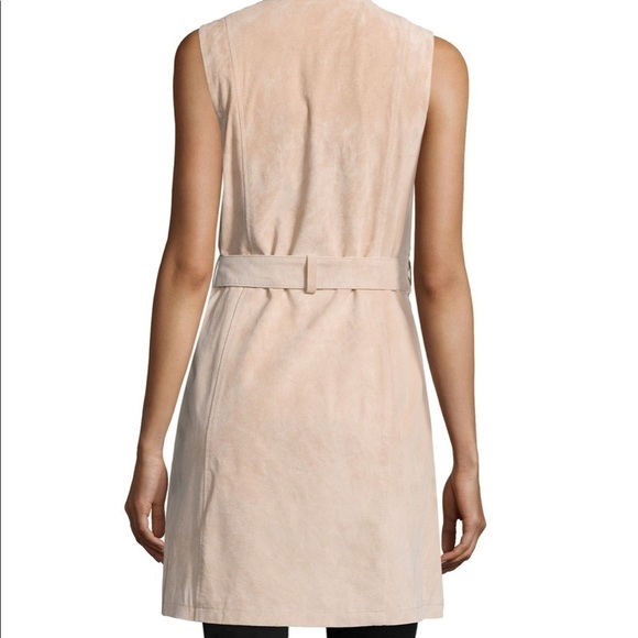 Neiman Marcus Belted Suede Trench Vest - Picture 4 of 4